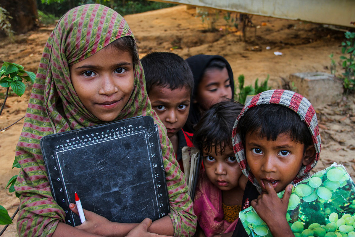 Picture of kids in a foreign country learning